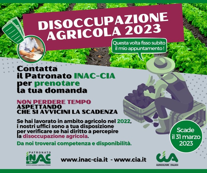 Disoccupazione agricola 2023, domande in scadenza il 2 aprile 2024